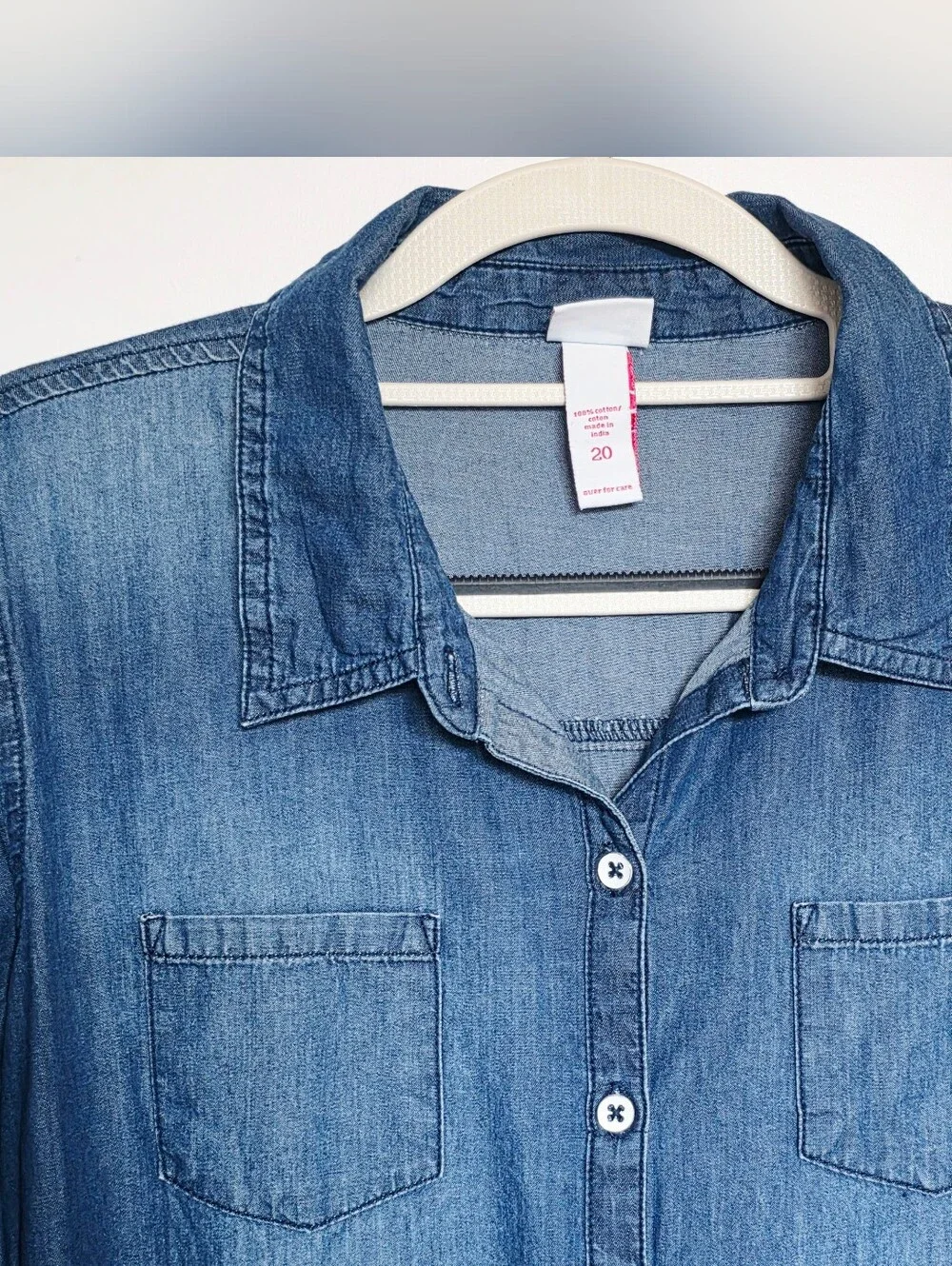 Justice Denim Button-Up Dress in Blue | Size 20